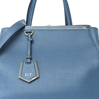 Fendi Vitello Elite Regular 2Jours Tote Blue Cobalto 9 of 11