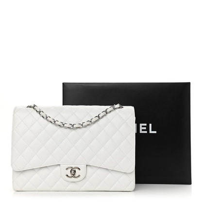Chanel Caviar Quilted Maxi Double Flap White 17 of 17
