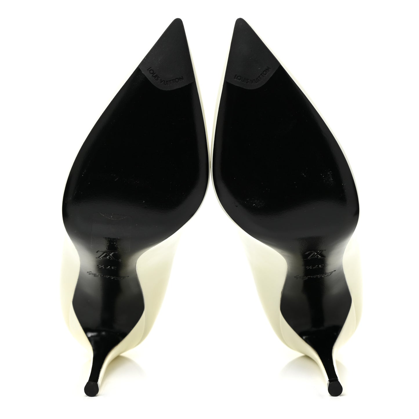 Monogram Patent Call Back Pumps 37.5 White