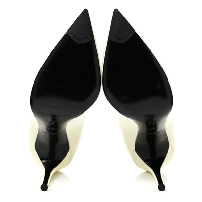Louis Vuitton Monogram Patent Call Back Pumps 37.5 White 6 of 12