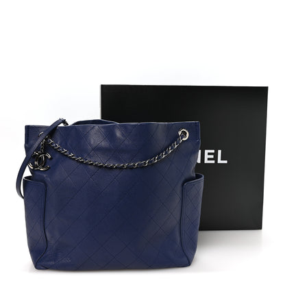 Chanel Caviar Stitched CC Pocket Tote Navy Blue 11 of 11