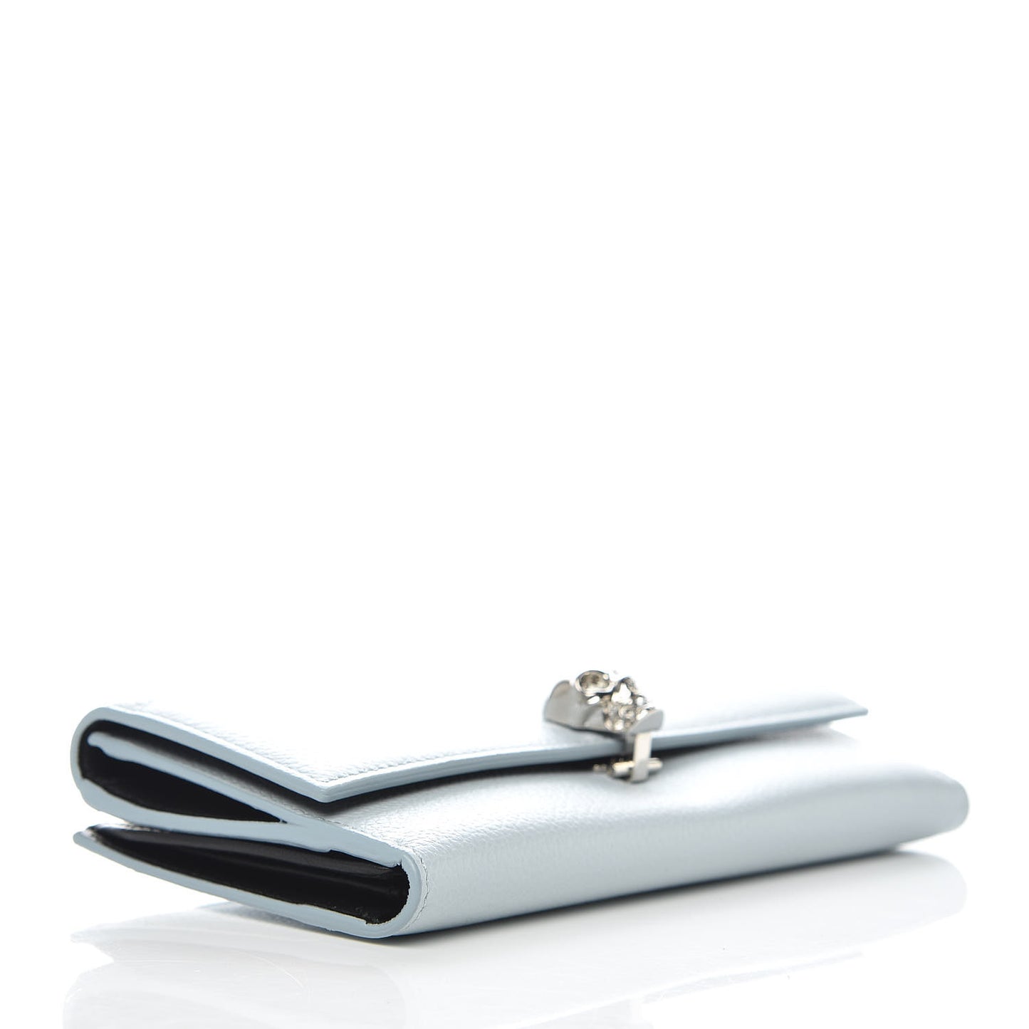 Calfskin Skull Continental Wallet Duck Egg