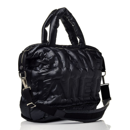 Chanel Nylon Embossed Doudoune Bowling Bag Black 4 of 10