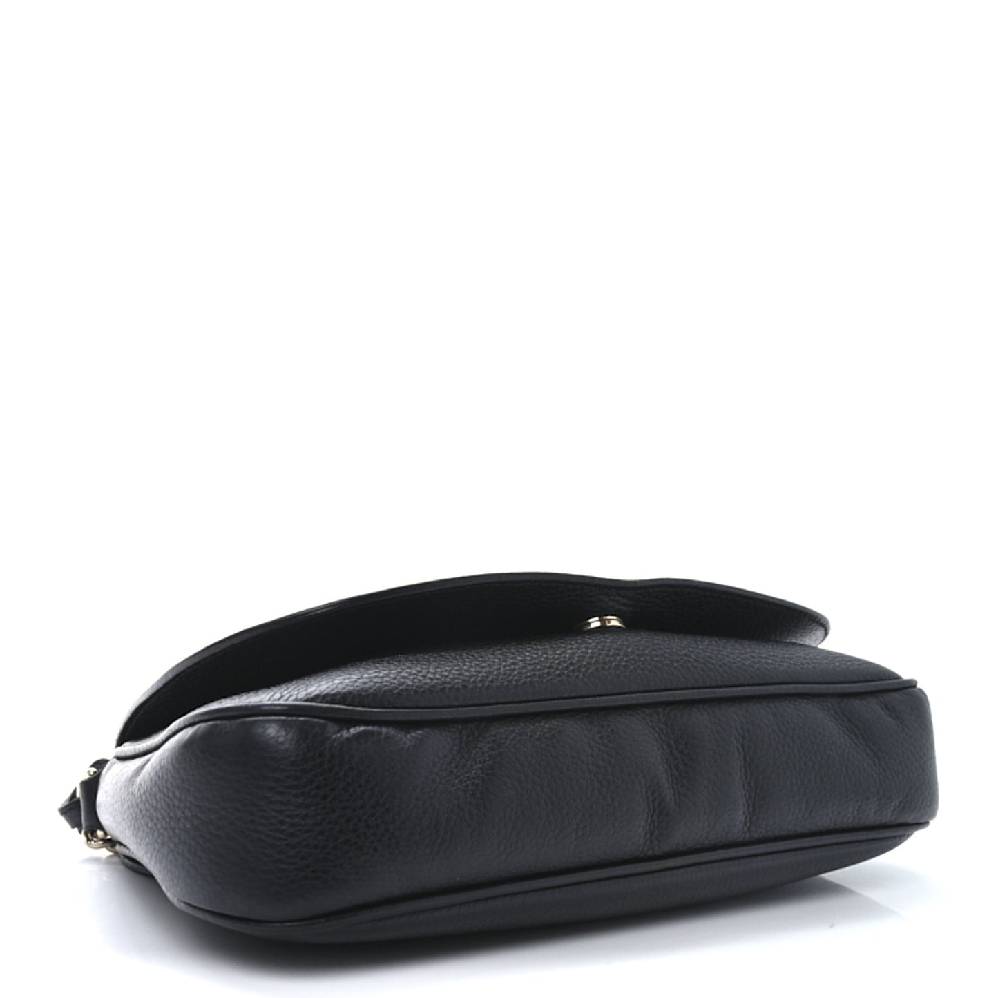 Pebbled Calfskin Medium Soho Flap Crossbody Black