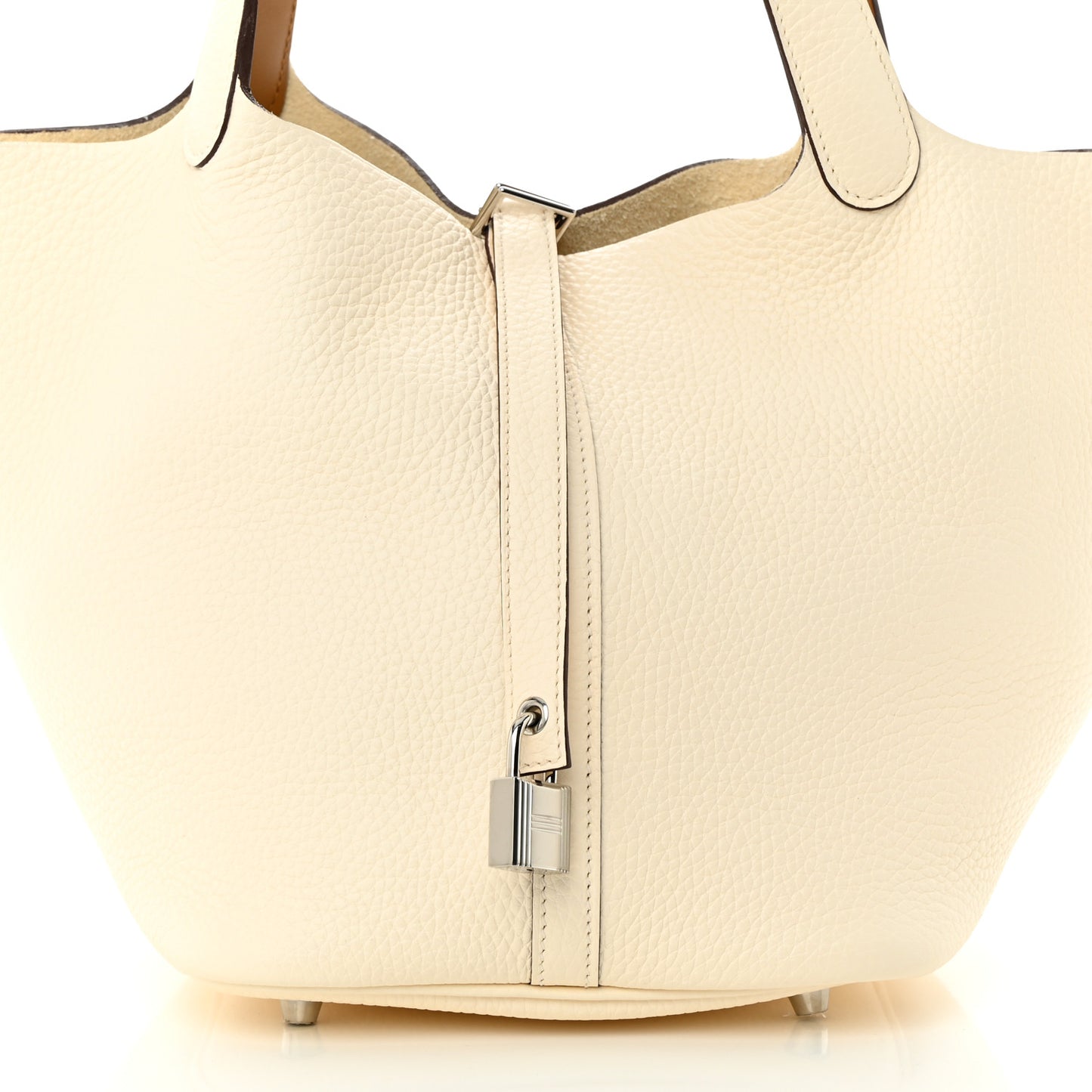 Taurillon Clemence Swift Eclat Picotin Lock 22 MM Nata Sesame