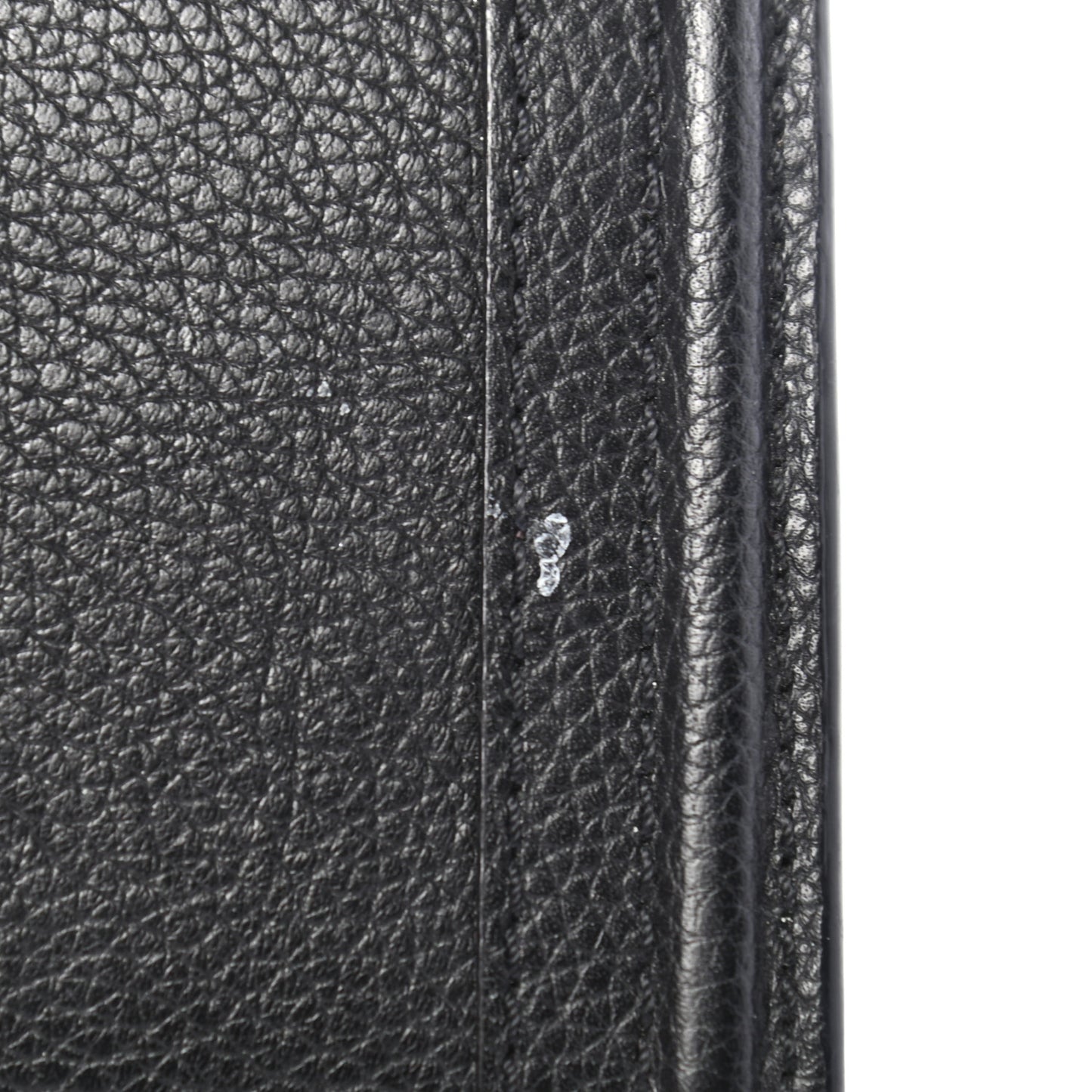 Grained Calfskin Continental Flap Wallet Black