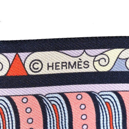Hermes Silk Harnais En Rosace Twilly Marine Rose Jaune 4 of 4