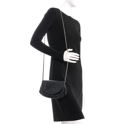 Chanel Caviar Half Moon Wallet On Chain WOC Black 2 of 8