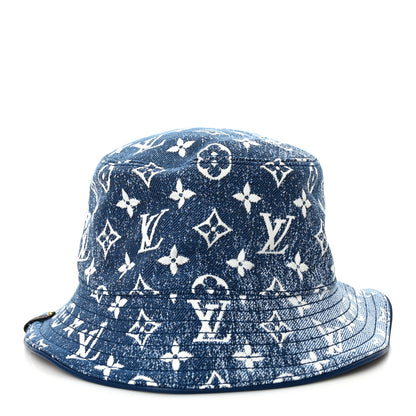Louis Vuitton Monogram Denim Jacquard Bob Bucket Hat Blue 3 of 9