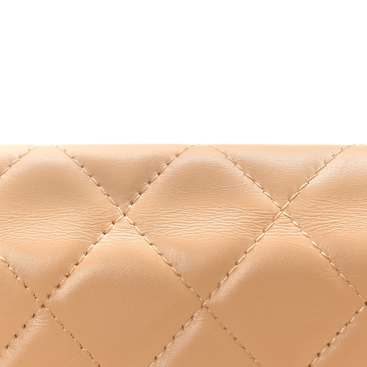 Chanel Calfskin Quilted Cambon Flap Wallet Beige Black 10 of 10