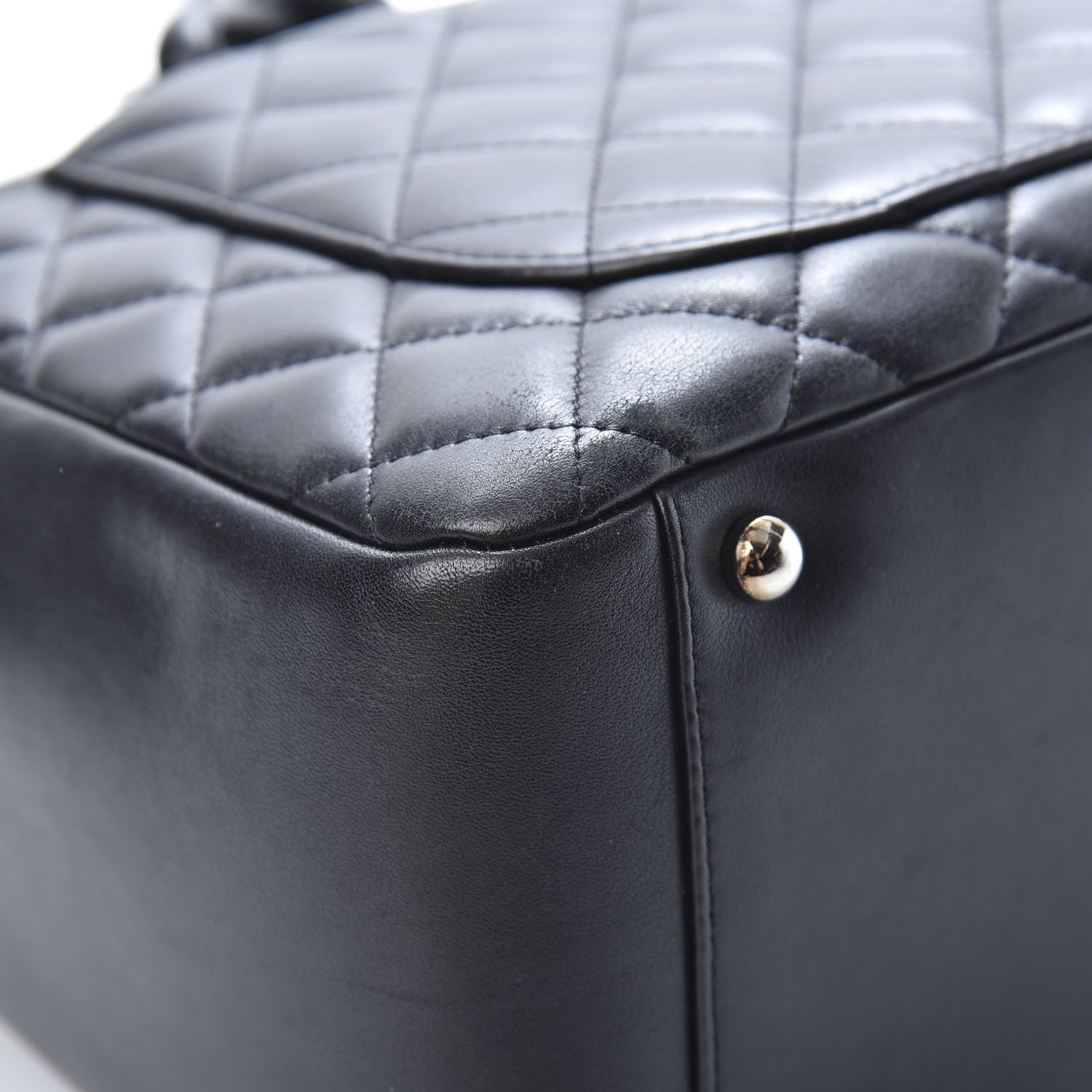 Chanel Calfskin Quilted Large Cambon Flap Black White 12 of 14