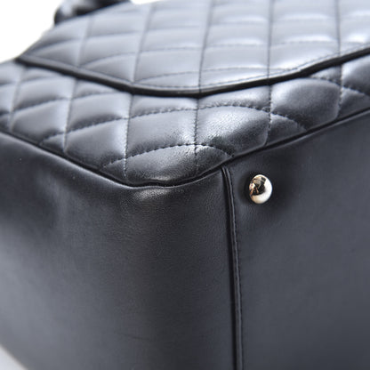 Chanel Calfskin Quilted Large Cambon Flap Black White 12 of 14