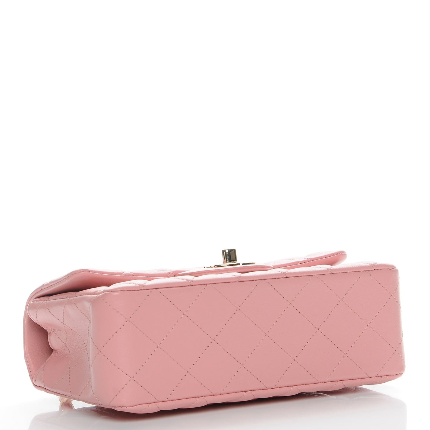 Lambskin Quilted Mini Rectangular Flap Pink