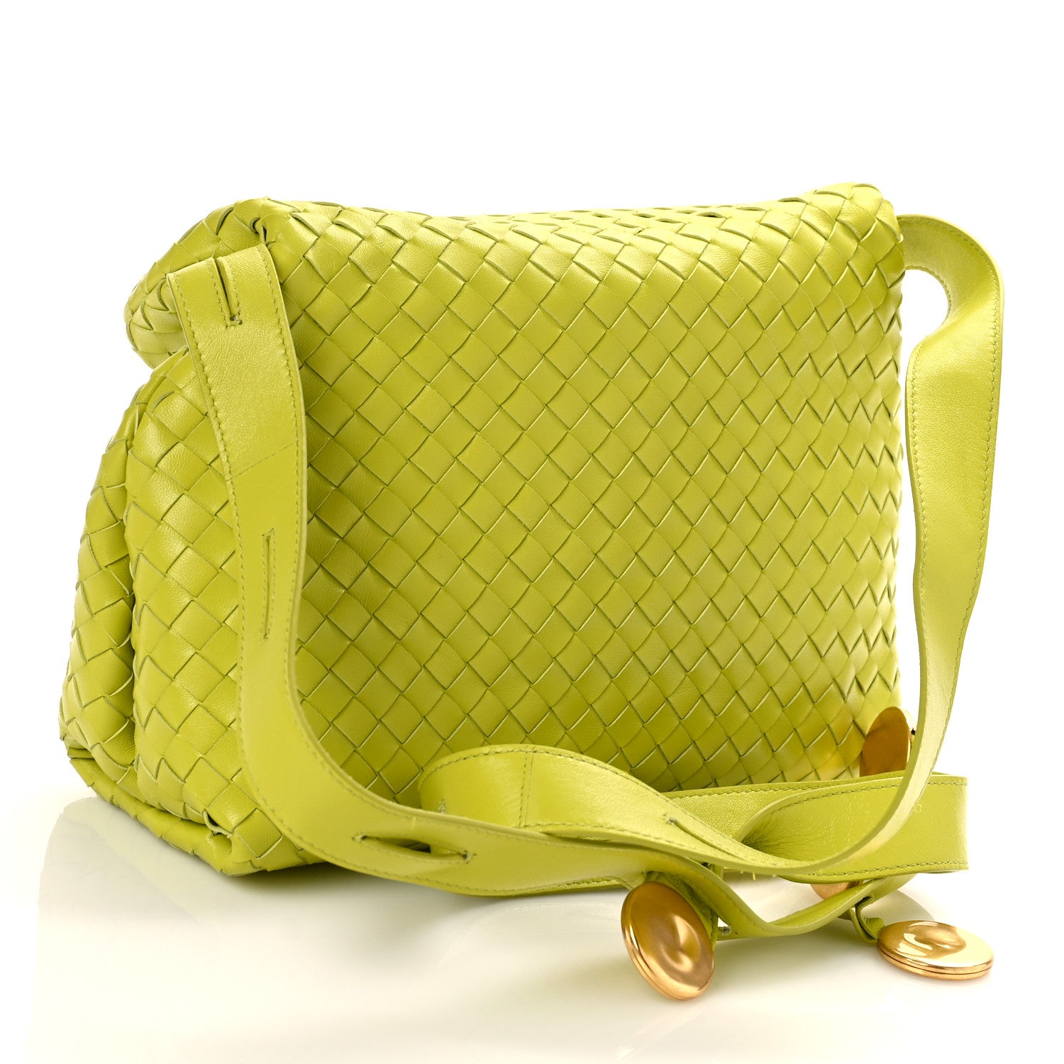 Bottega Veneta Nappa Intrecciato The Fold Crossbody Kiwi 2 of 8