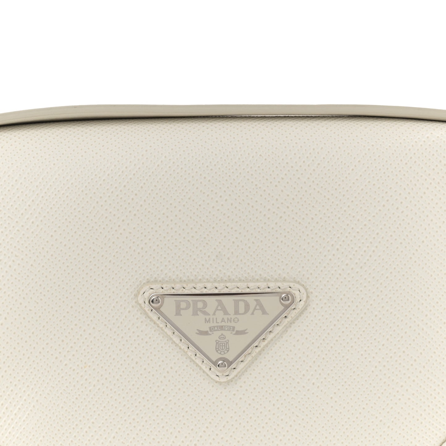Saffiano Triangle Shoulder Belt Bag White