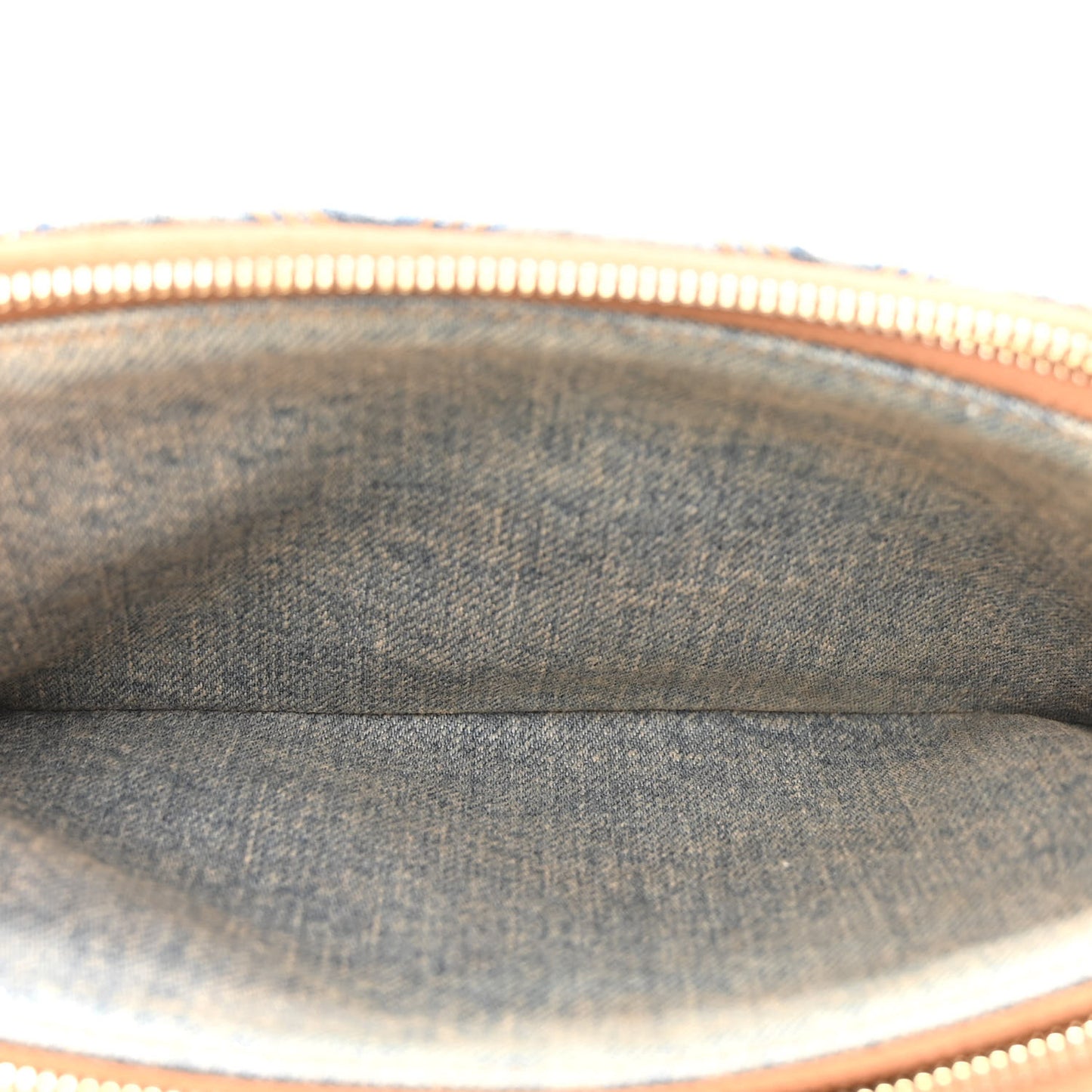 Suede Denim Quilted Mini Becky Double Zip Bag Blue Cinnamon