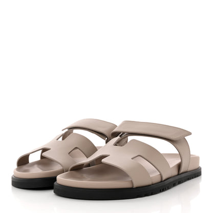 Hermes Calfskin Womens Chypre Sandals 40 Beige Mastic 3 of 8