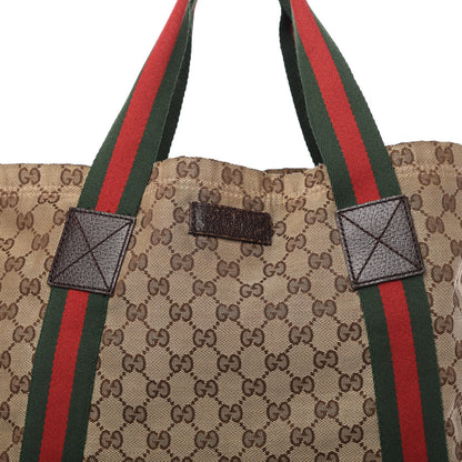 Gucci GG Monogram Medium Web Handle Vertical Tote Dark Brown 10 of 10