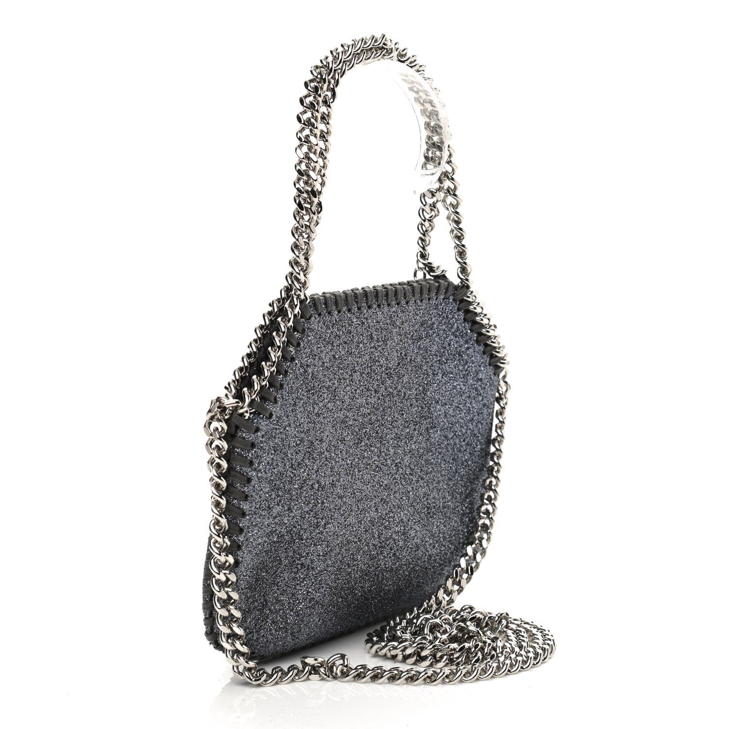 Glitter Tiny Falabella Tote Silver