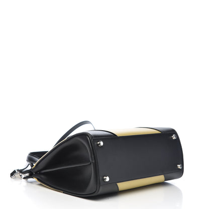 Gucci Smooth Calfskin Diagonal Striped Small Zumi Top Handle Bag Black Beige 4 of 12