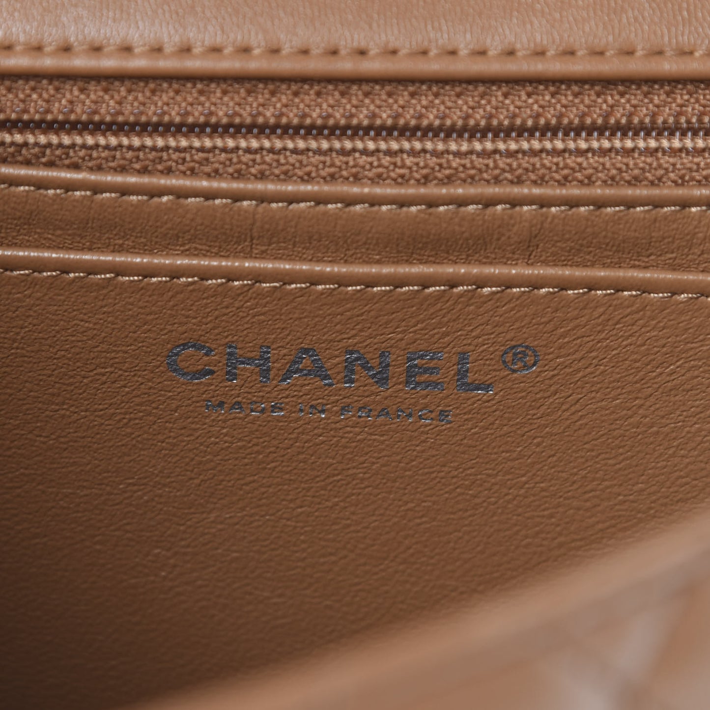 Lambskin Quilted Elementary Chic Flap Brown