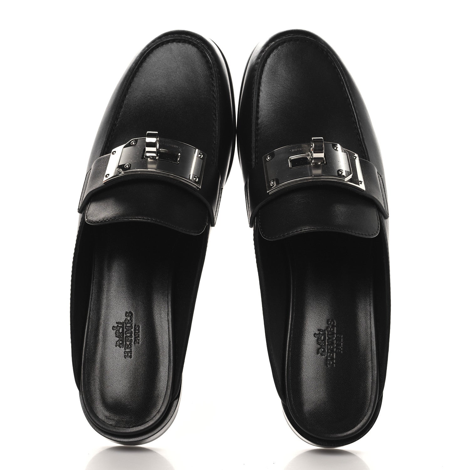 Hermes Calfskin Iota Mules 40 Black 2 of 11