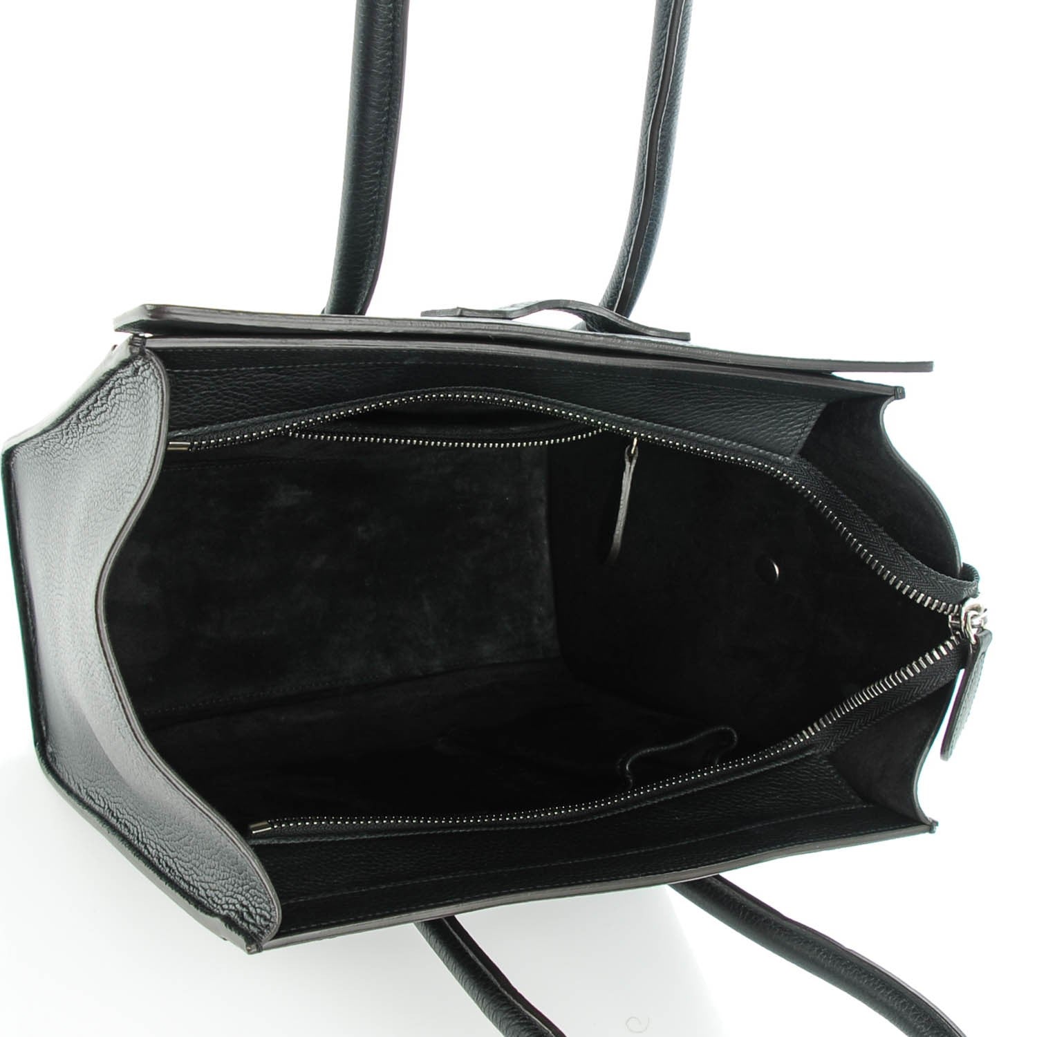 Celine Drummed Calfskin Micro Luggage Black 5 of 8