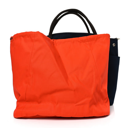 Hermes Toile Sac De Pansage Groom Bleu Navy Feu 4 of 21