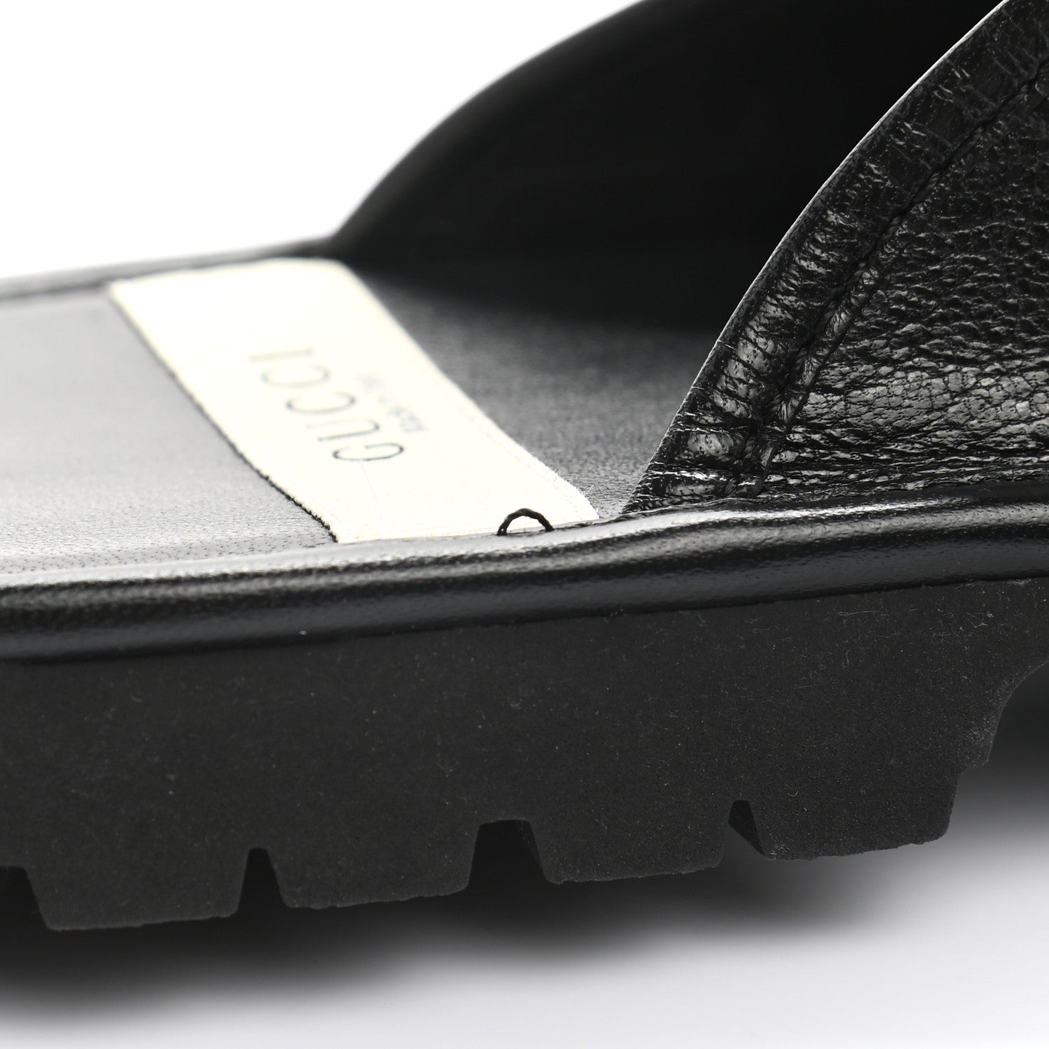 Gucci Goatskin Mens Horsebit Lug Sole Slippers 8 Black 5 of 10