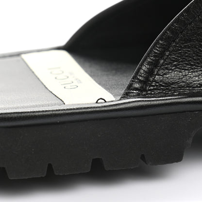 Gucci Goatskin Mens Horsebit Lug Sole Slippers 8 Black 5 of 10