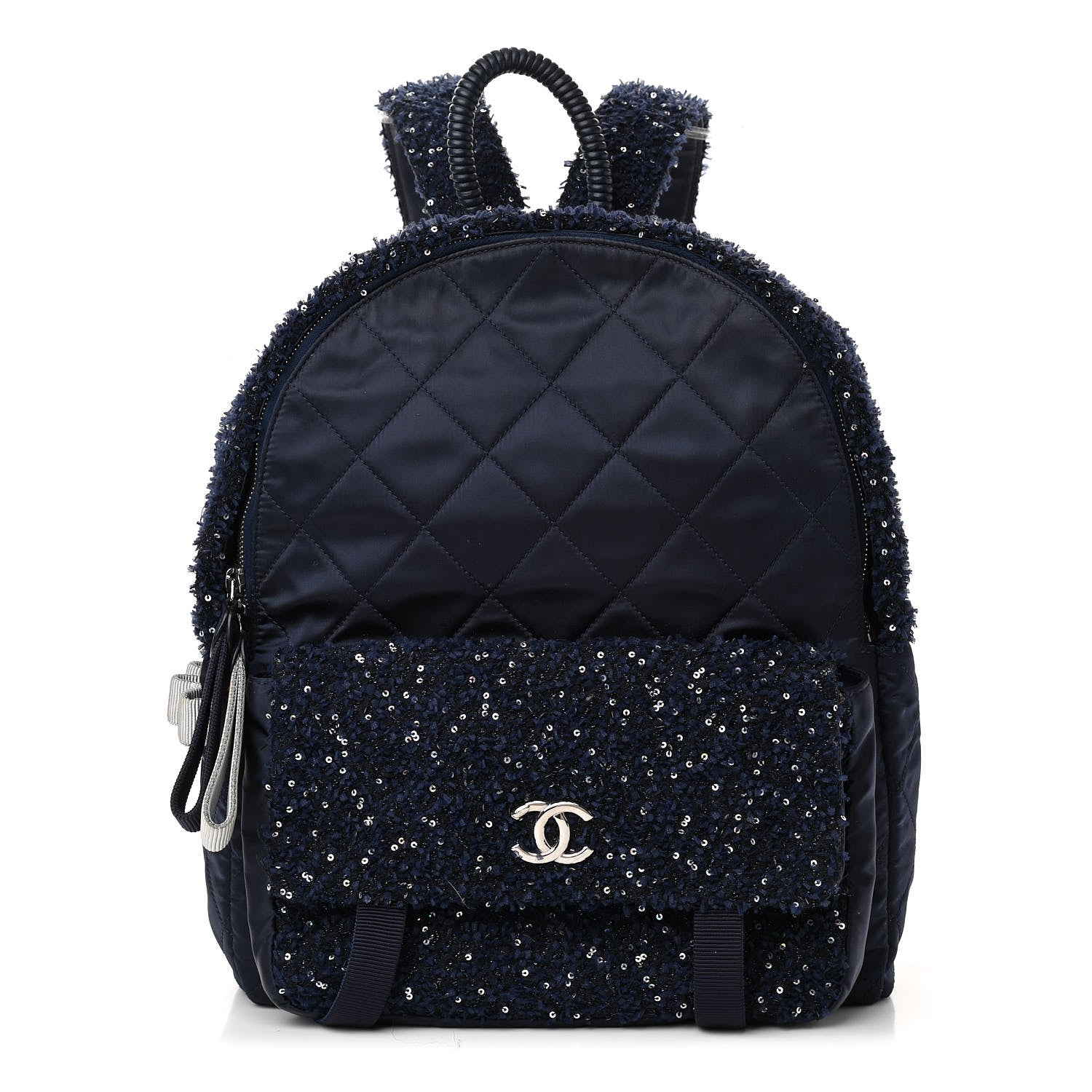 Chanel Tweed Nylon Quilted Astronaut Essentials Backpack Navy 1 of 8