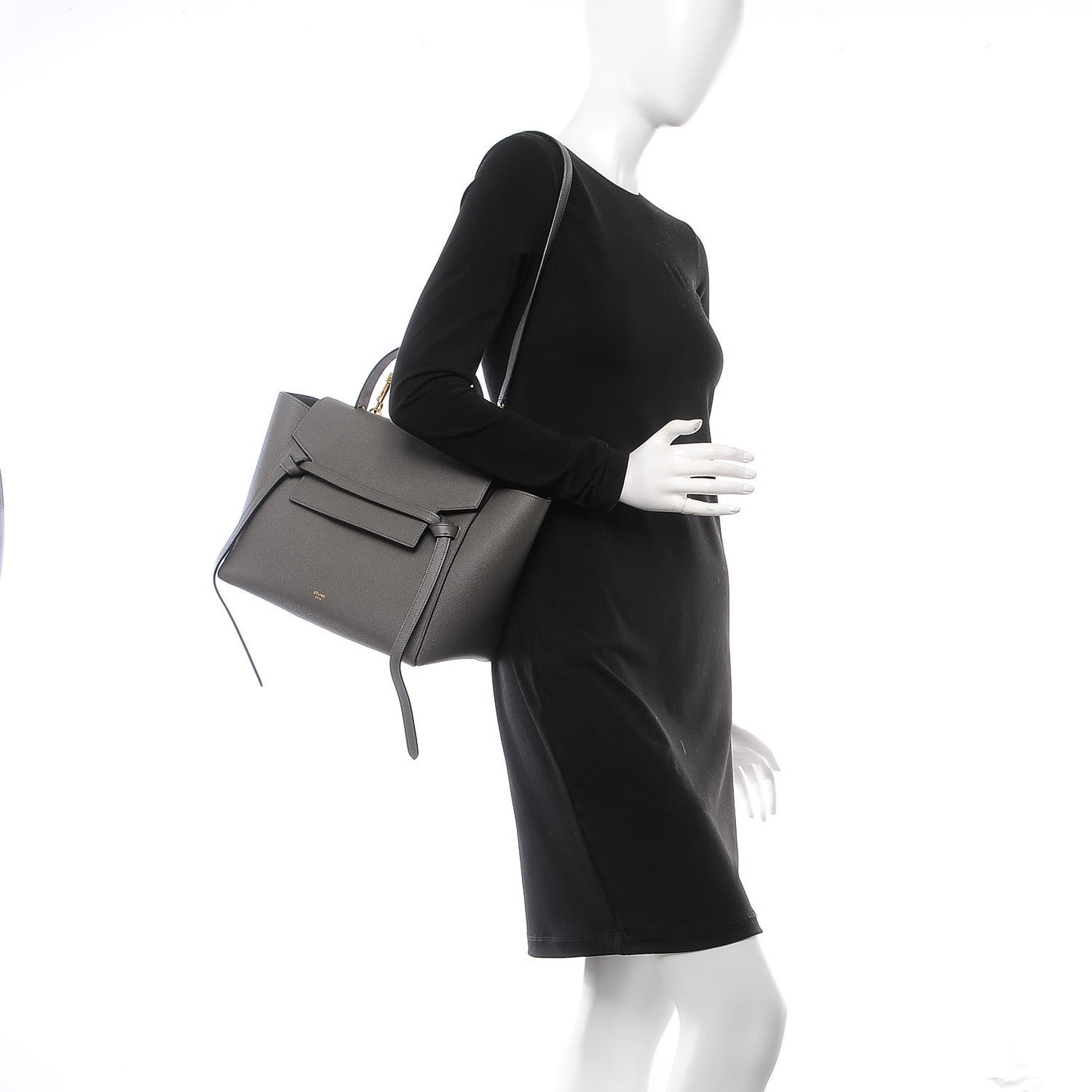 Grained Calfskin Mini Belt Bag Grey