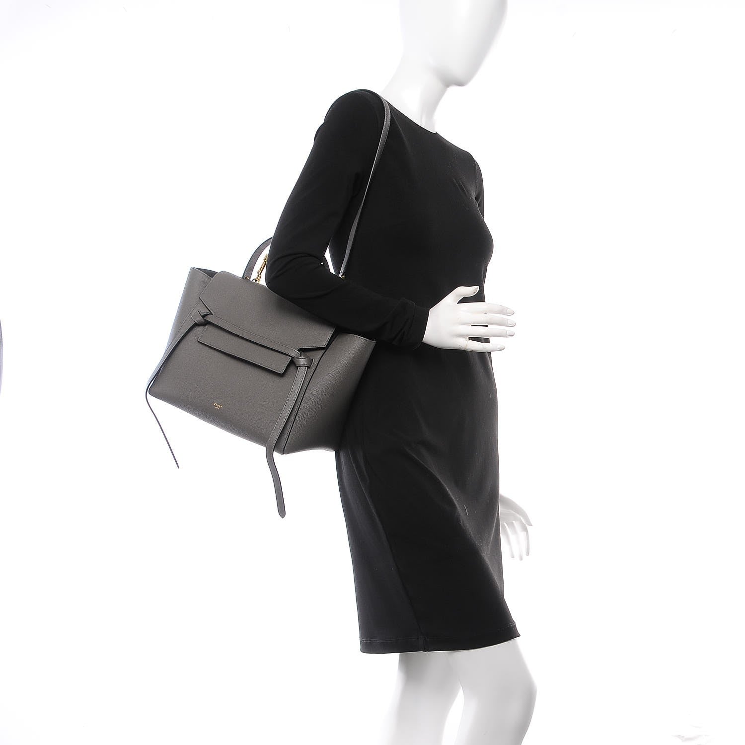 Celine Grained Calfskin Mini Belt Bag Grey 2 of 8