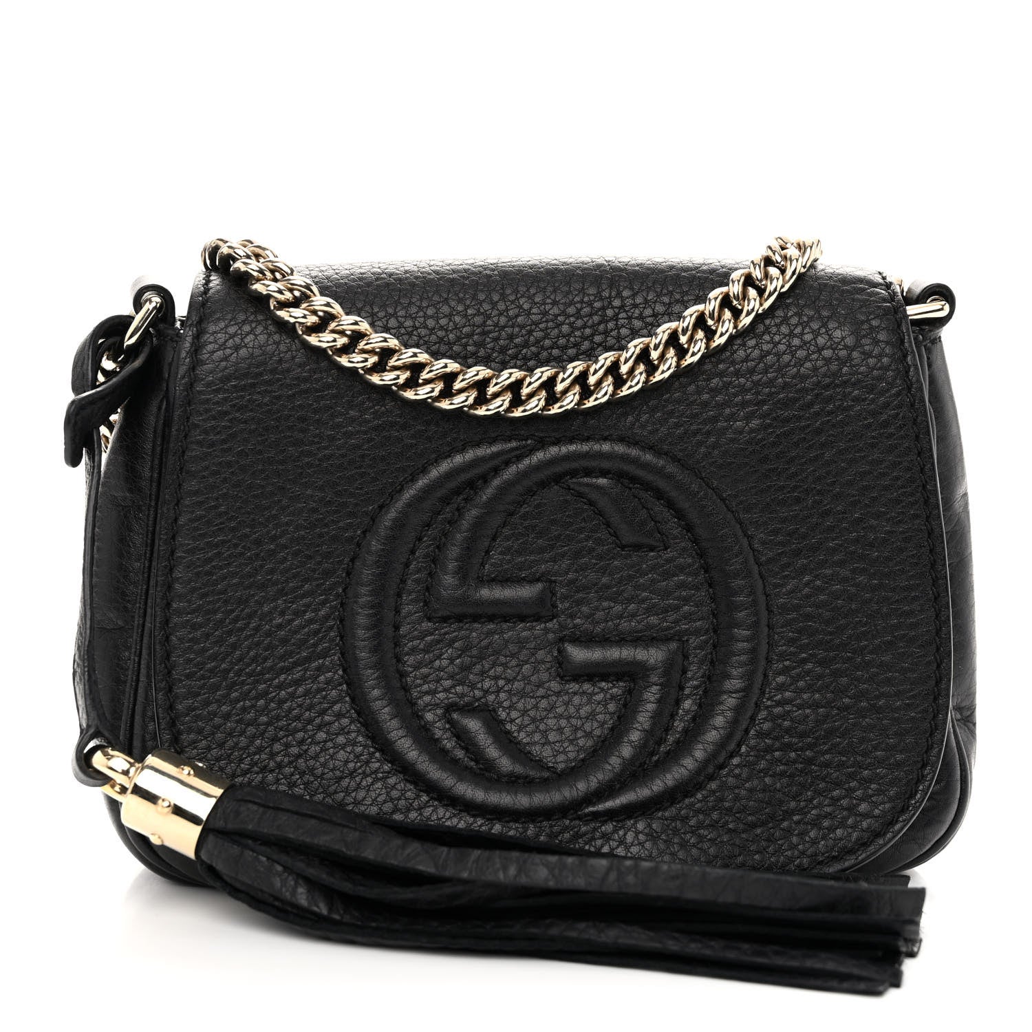 Gucci Pebbled Calfskin Small Soho Flap Crossbody Black 1 of 12