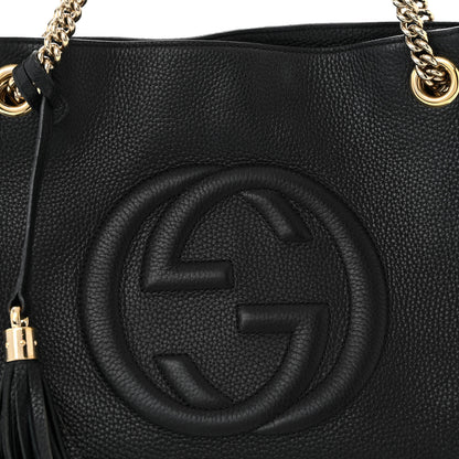 Gucci Pebbled Calfskin Medium Soho Chain Shoulder Bag Black 8 of 12