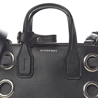 Burberry Grainy Calfskin House Check Grommet Baby Banner Tote Black 8 of 11