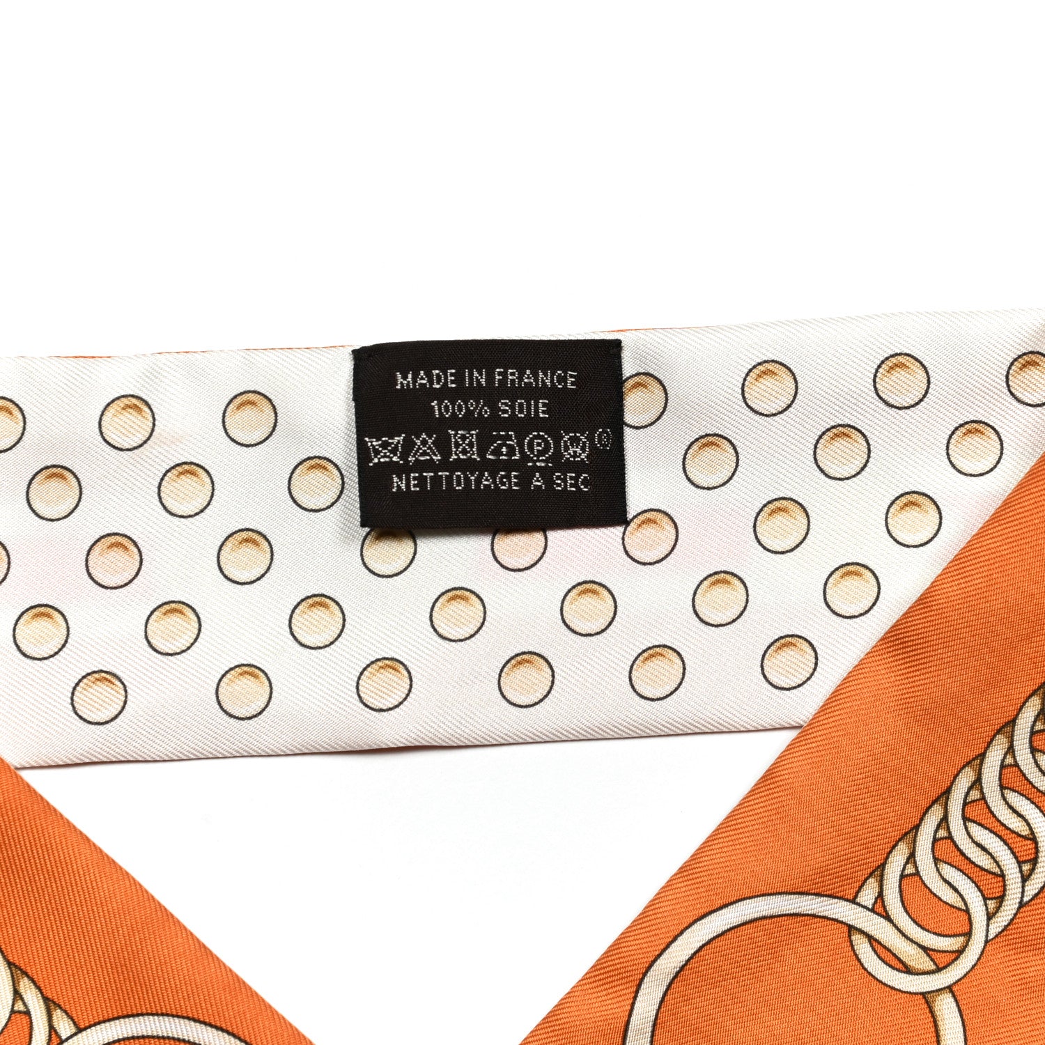 Hermes Silk Grand Tralala Twilly Creme Roux Corail 2 of 4