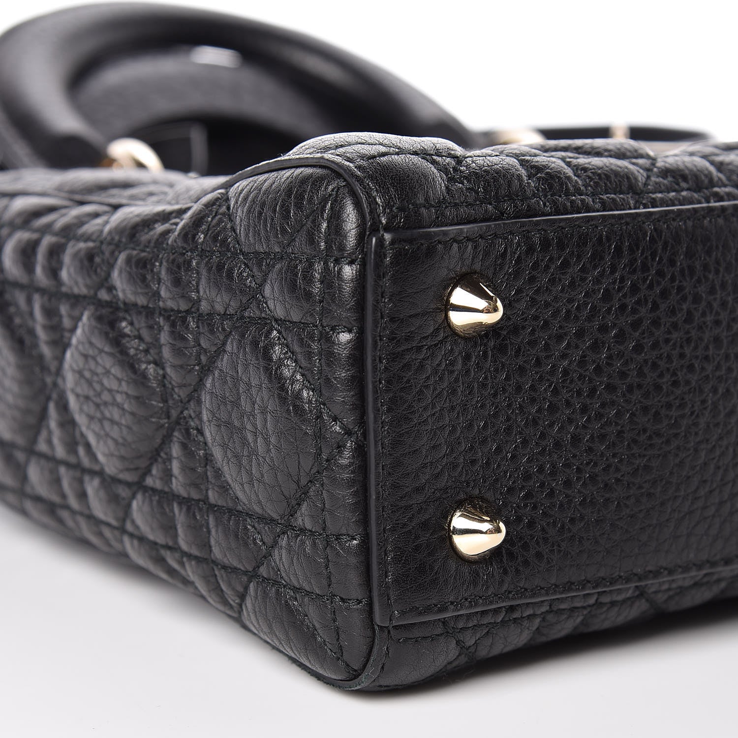 Christian Dior Grained Calfskin Cannage Small Supple Lady Dior Black 8 of 9