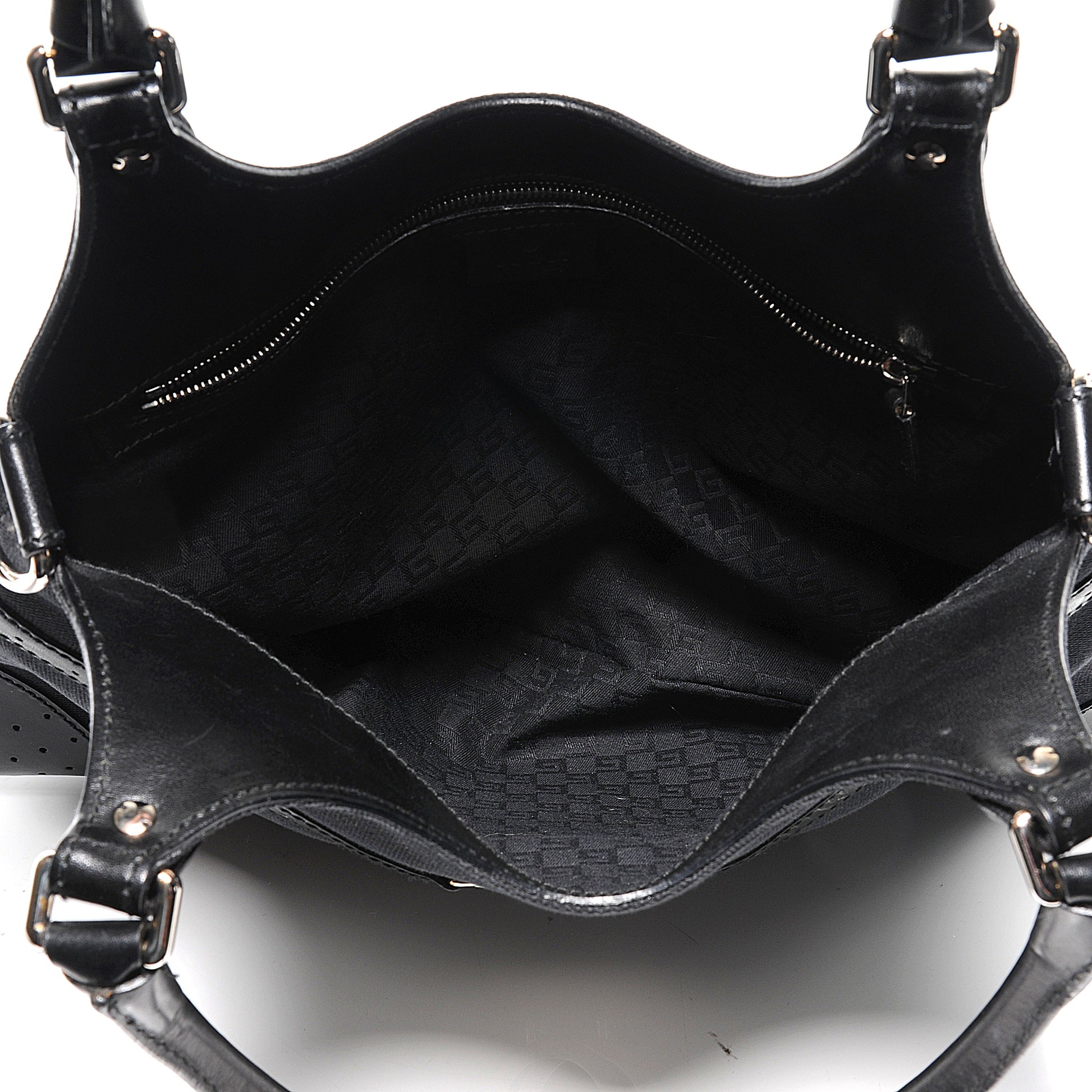 Gucci Canvas Reins Hobo Black 6 of 8