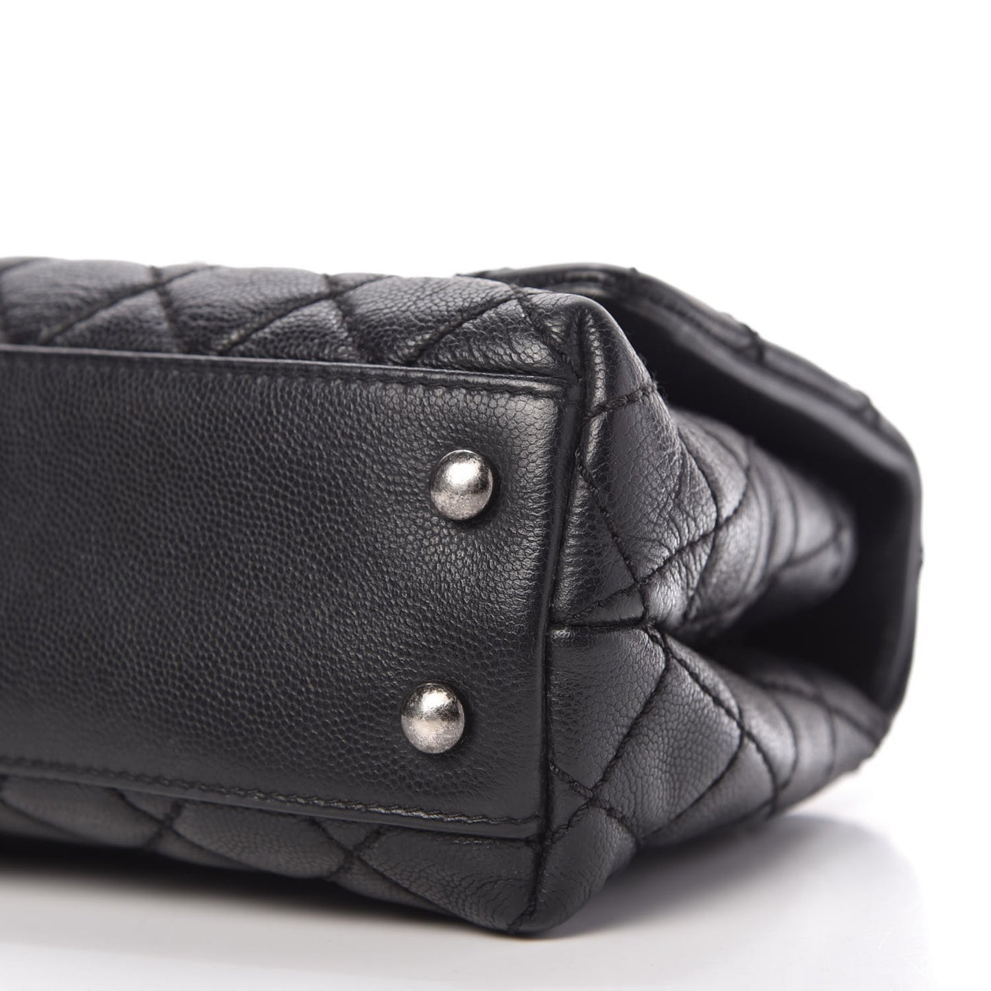 Caviar Quilted Mini Coco Handle Flap Black