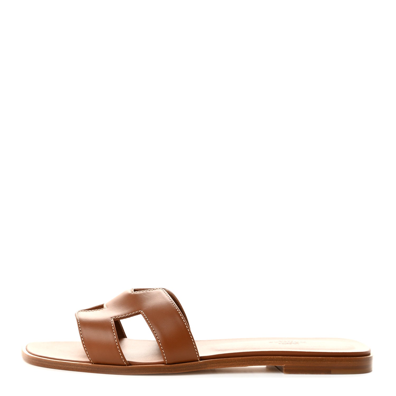 Hermes Box Calfskin Oran Sandals 41 Gold 1 of 10