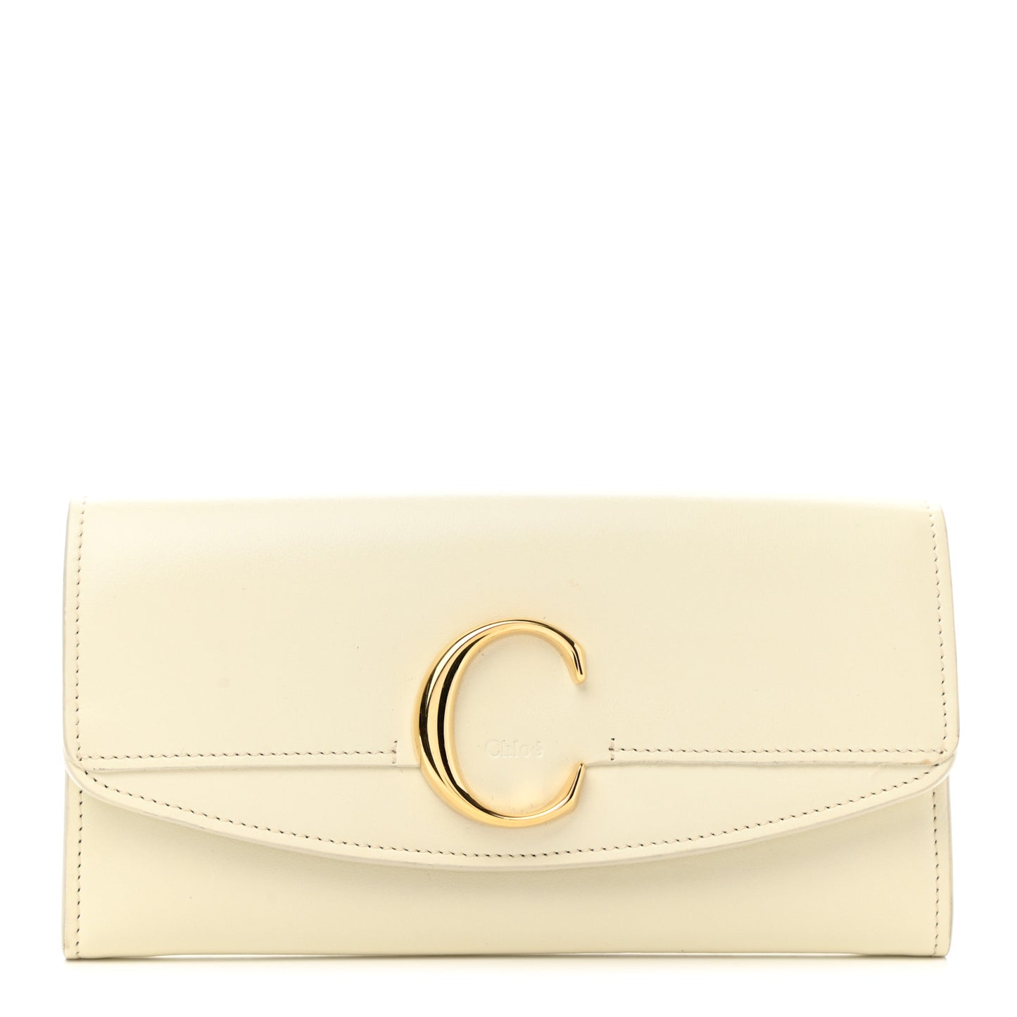 Smooth Calfskin Chloe Long Wallet Off White