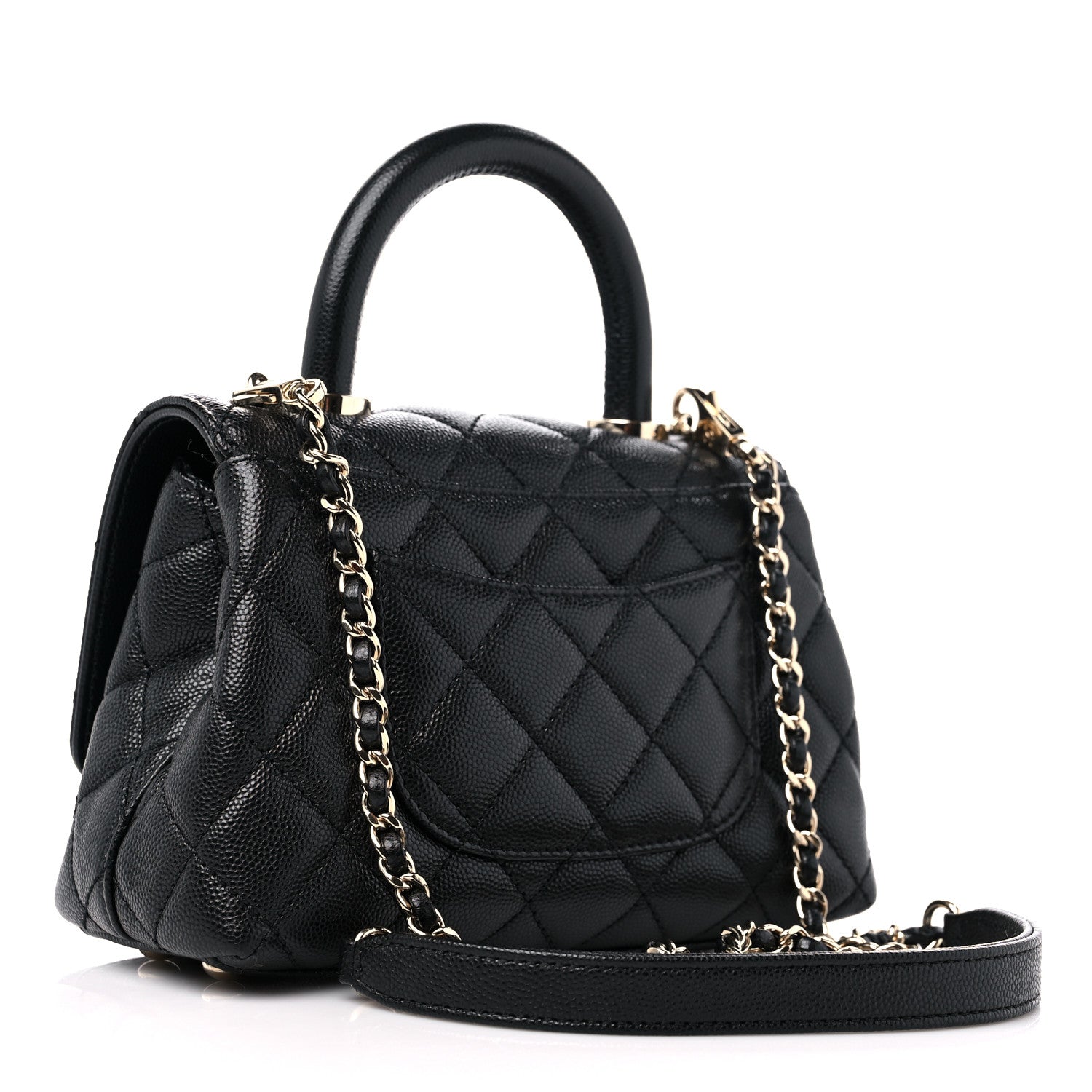 Chanel Caviar Quilted Extra Mini Coco Handle Flap Black 3 of 9