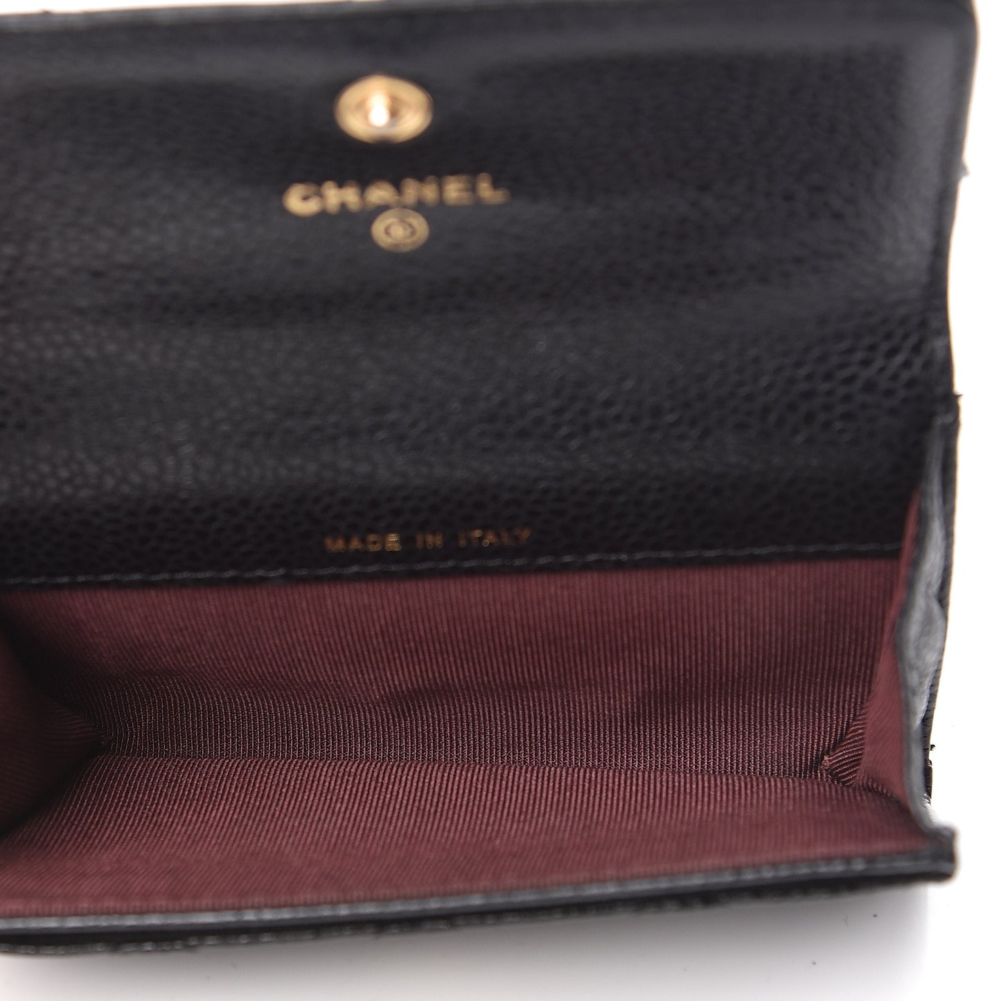 Caviar Quilted Flap Card Holder Black