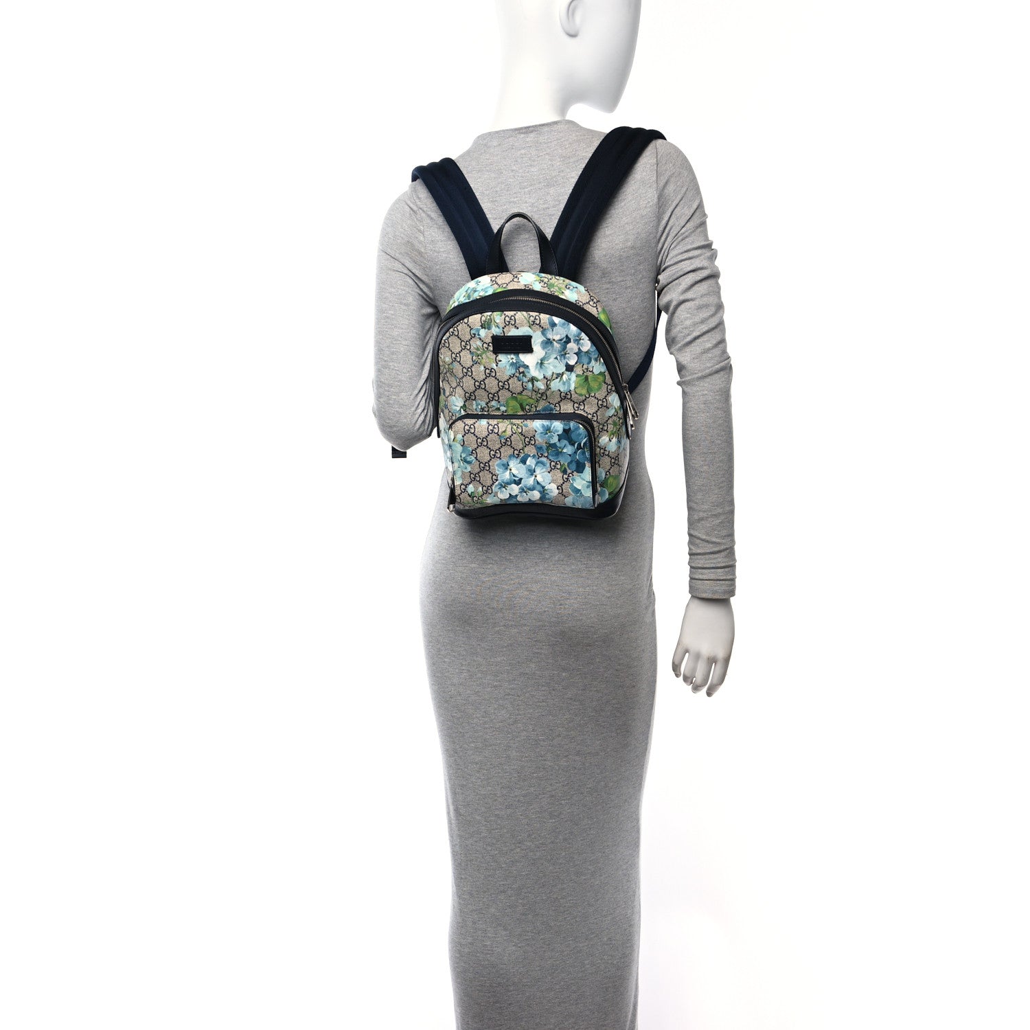 Gucci GG Supreme Monogram Blooms Small Day Backpack Blue 2 of 12