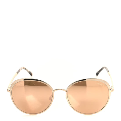 Chanel Round Mirror Sunglasses 4206 Gold 2 of 7