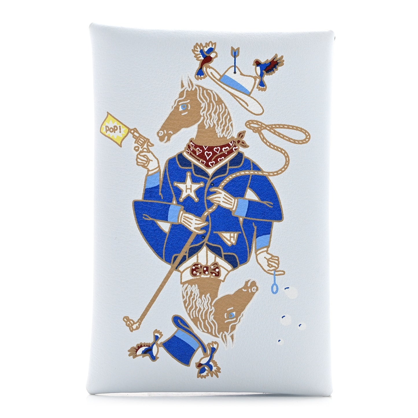 Swift Printed Cowboy Calvi Card Case Bleu Brume