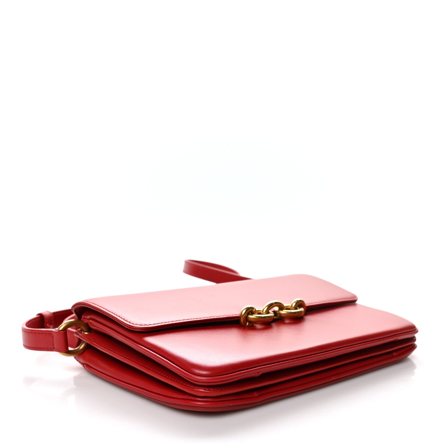 Saint Laurent Smooth Calfskin Le Maillon Satchel Rouge Eros 4 of 12