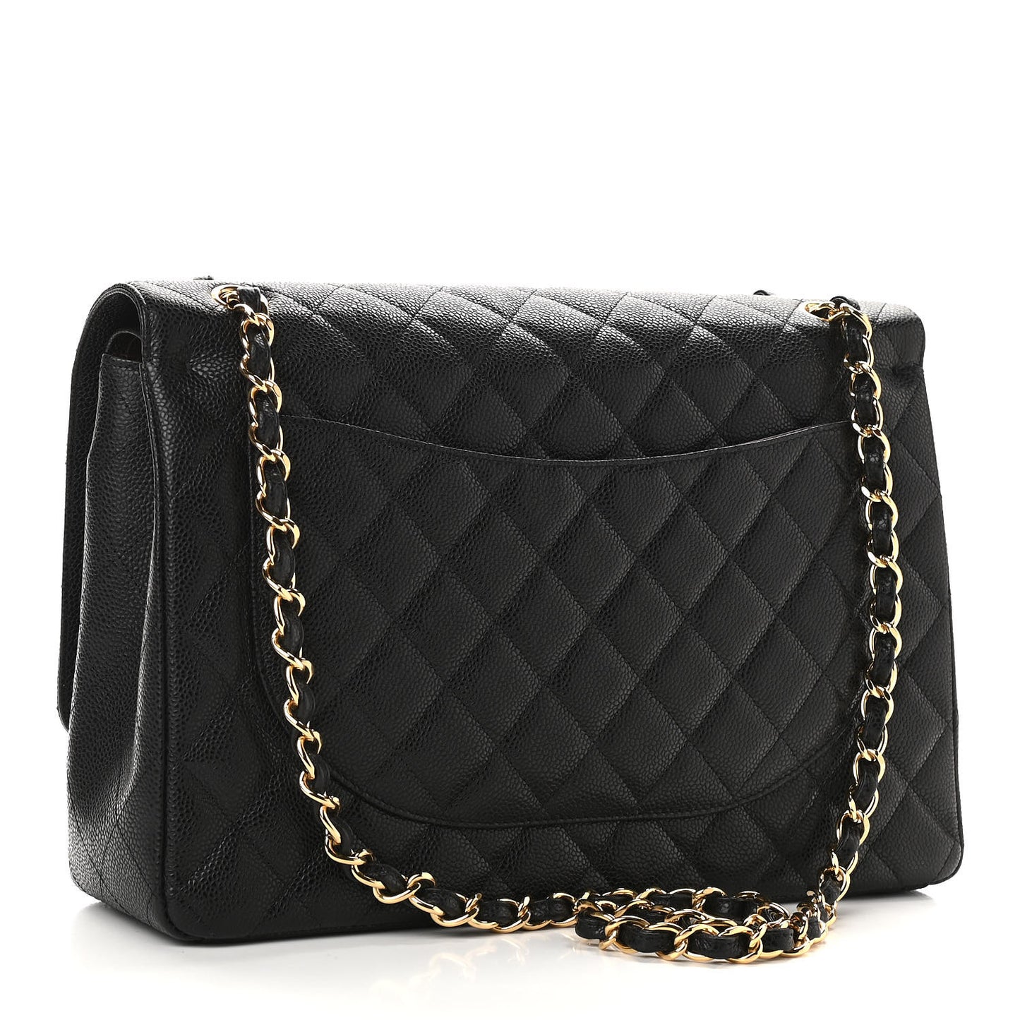 Caviar Quilted Maxi Double Flap Black