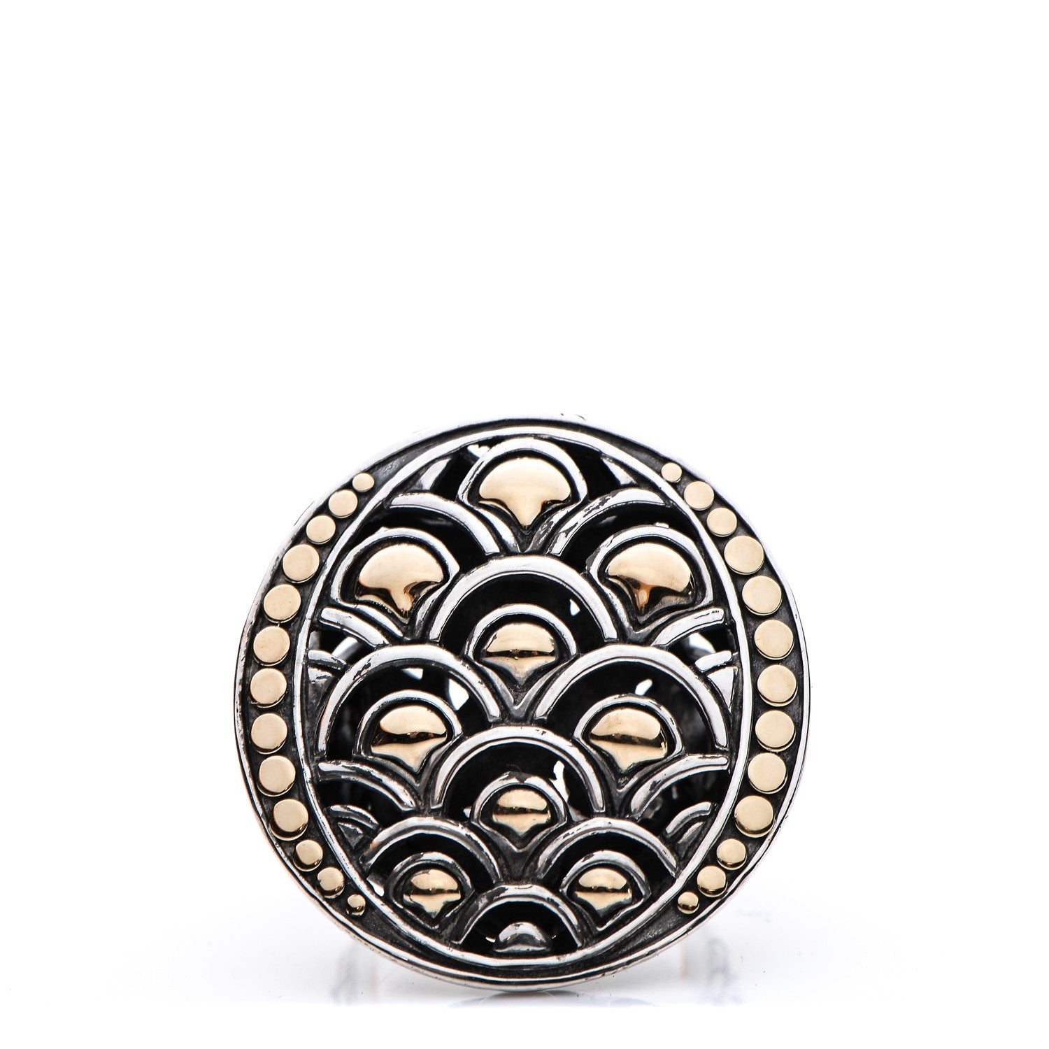 John Hardy Sterling Silver 18K Yellow Gold Naga Oval Ring 56 7.75 1 of 14